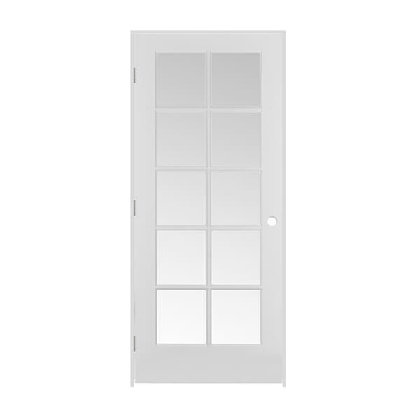Trimlite 24"x80"x13/8" Primed 10Lite Clear Tempered Glass Interior French 71/4" RH Prehung 2068pri1310CLETRH15714 - main